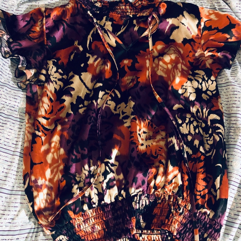 Floral print fashion top